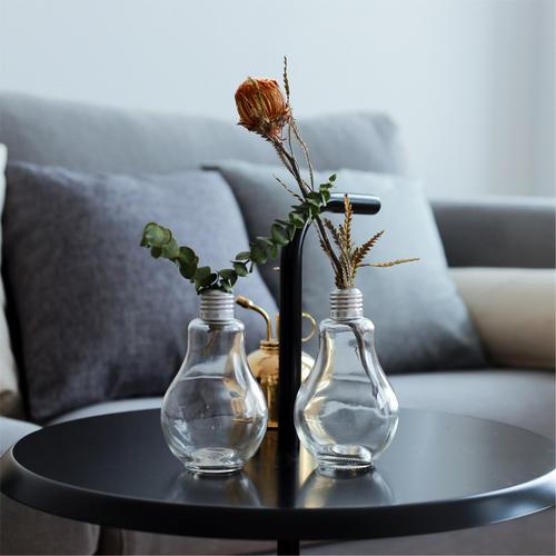 【碧朗6106】ins北欧风格透明仿灯泡玻璃小花瓶收口插花摆件